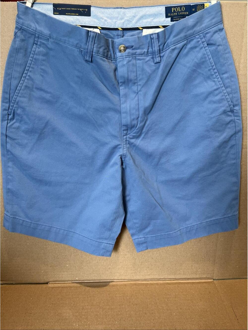 NEW! Polo Ralph Lauren Men's Stretch Classic Fit 9" Shorts 32 W - Blue Preppy